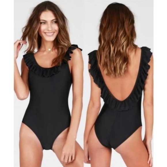 Lolli Other - Lolli Sugar Coast Women's Ruffled One Piece Swimsuit - Black - XS